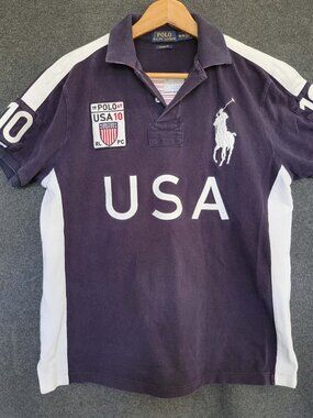 Polo Ralph Lauren Custom Fit Polo Shirt M Large Pony Patch Olympic Team 2010